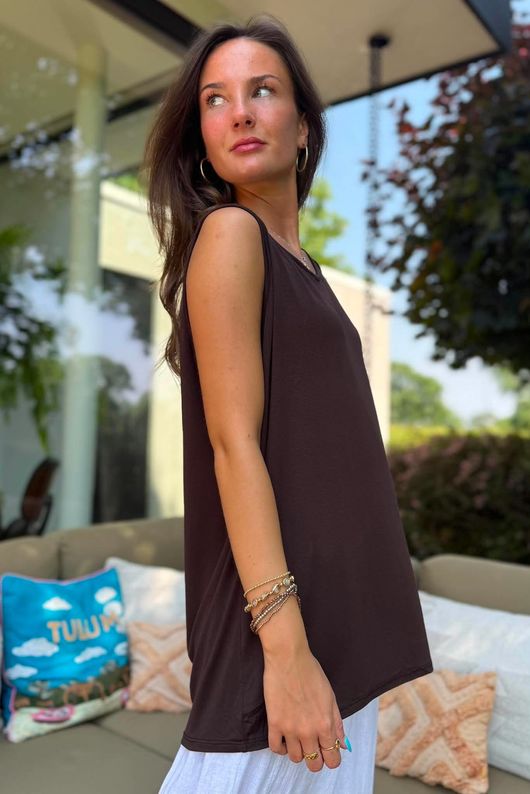Essential Jersey Layering Vest Chocolate